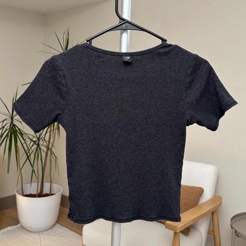 Women’s | Gymshark Rib T-Shirt | Midnight Black Marl | Medium - Picture 3 of 5